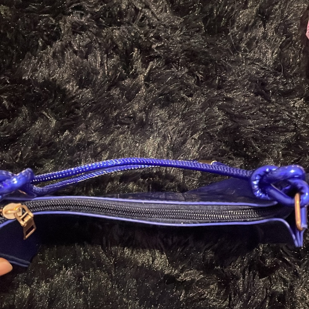 Blue Metallic Hand Bag - Picture 3 of 5